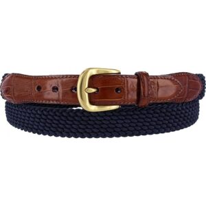 Elastic Cord Croco Tab Taper Belt - Brighton