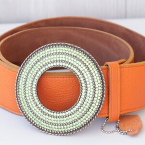 WHITE LEATHER BELT